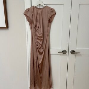 Reformation pink silk midi dress size 4